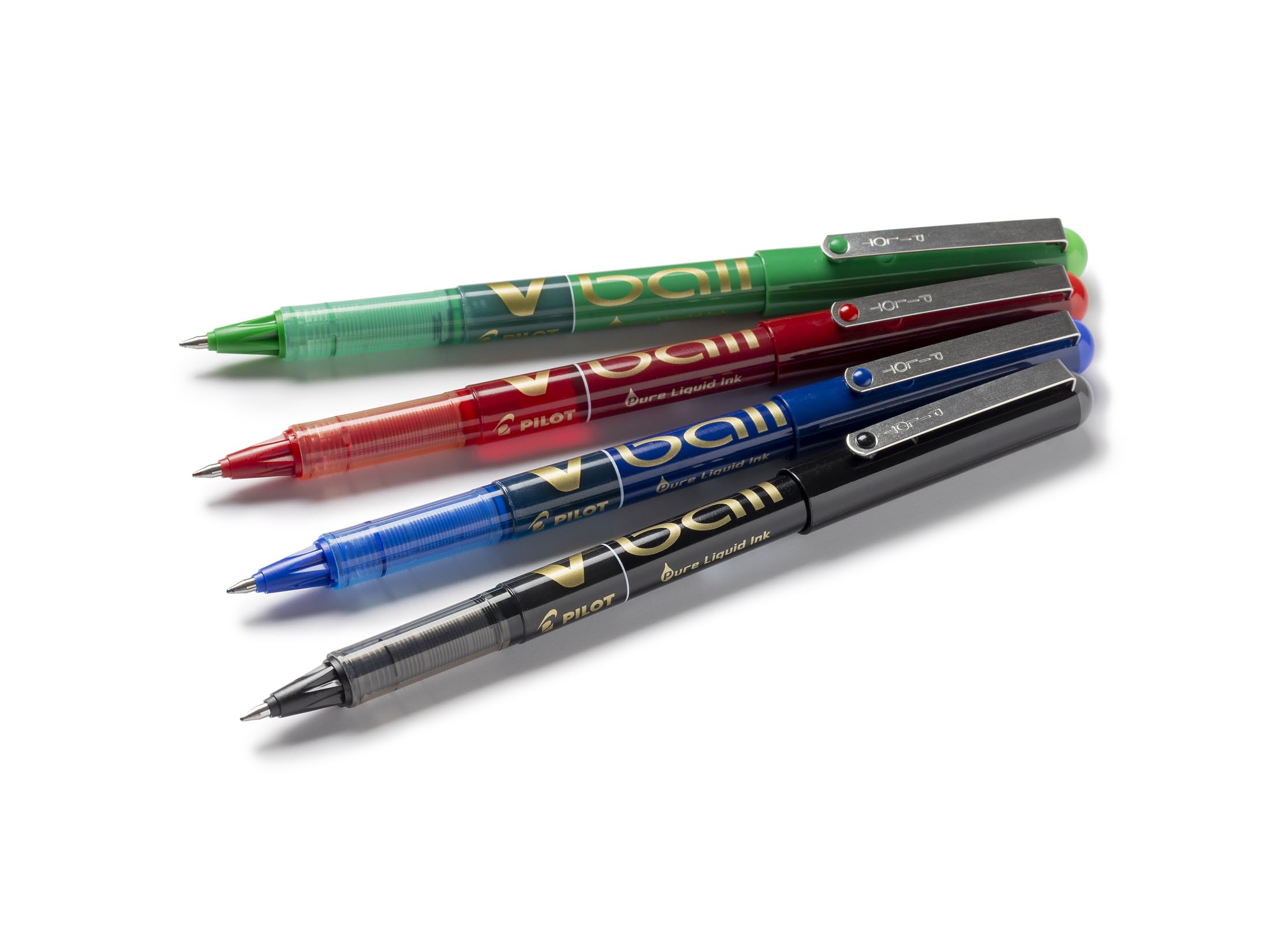 pilot-v-ball-07-tintenroller-4er-set-schwarz-0-7-mm-konische-spitze image 4