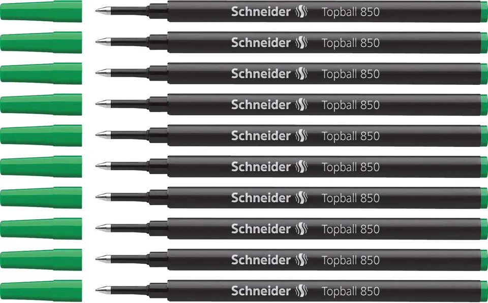 schneider-topball-850-tintenroller-minen-0-5-mm-euro-format-gr-n-10er-packung image 1