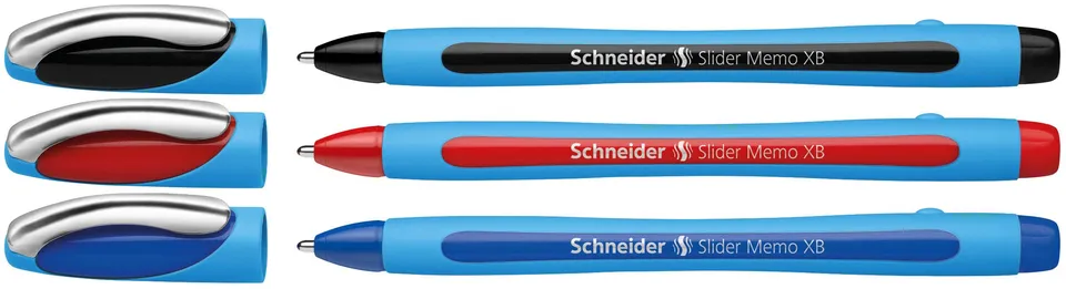 schneider-slider-memo-xb-kugelschreiber-3er-etui-rot-schwarz-blau image 1
