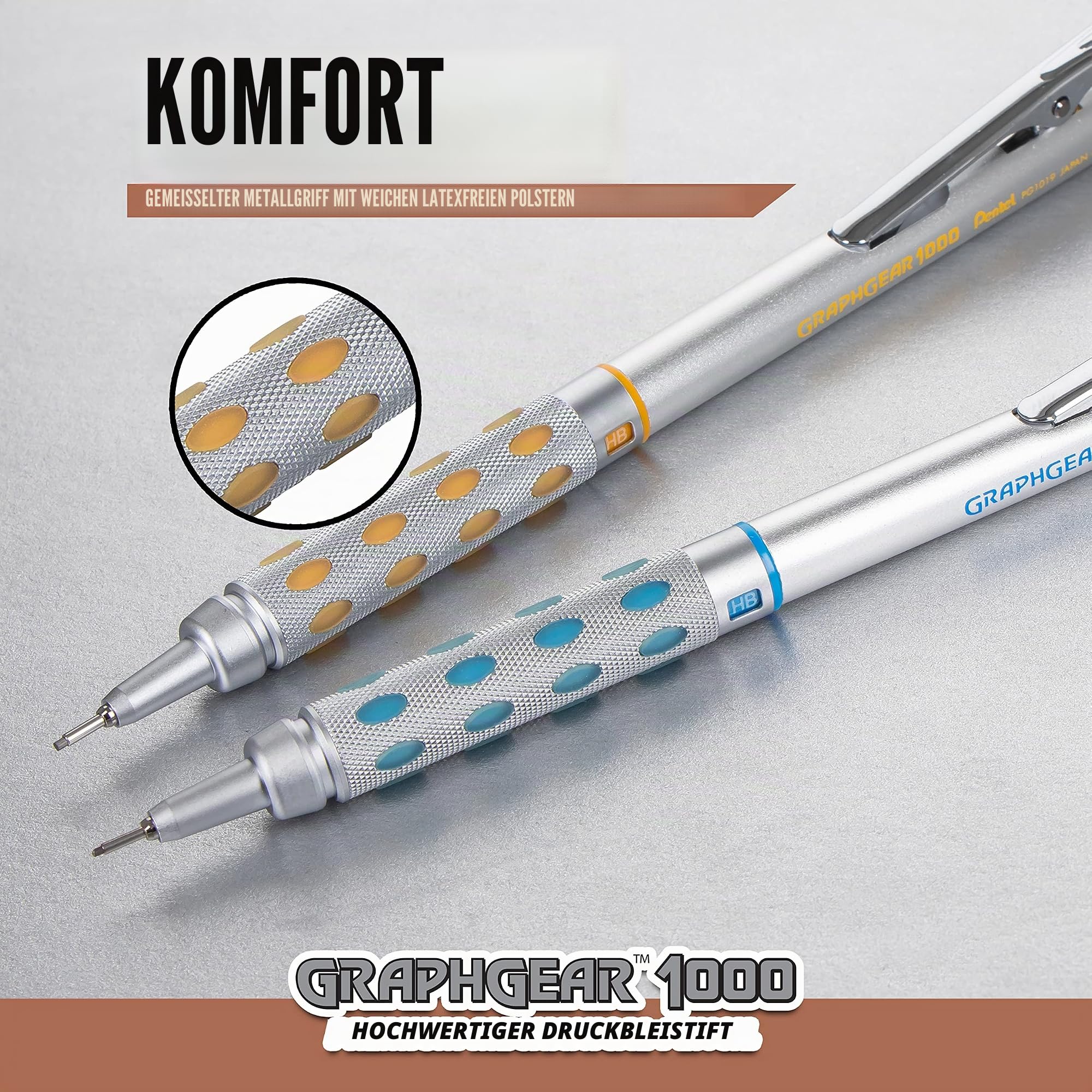 pentel-graphgear1000-druckbleistift-0-3-mm-hb-edelstahl image 3
