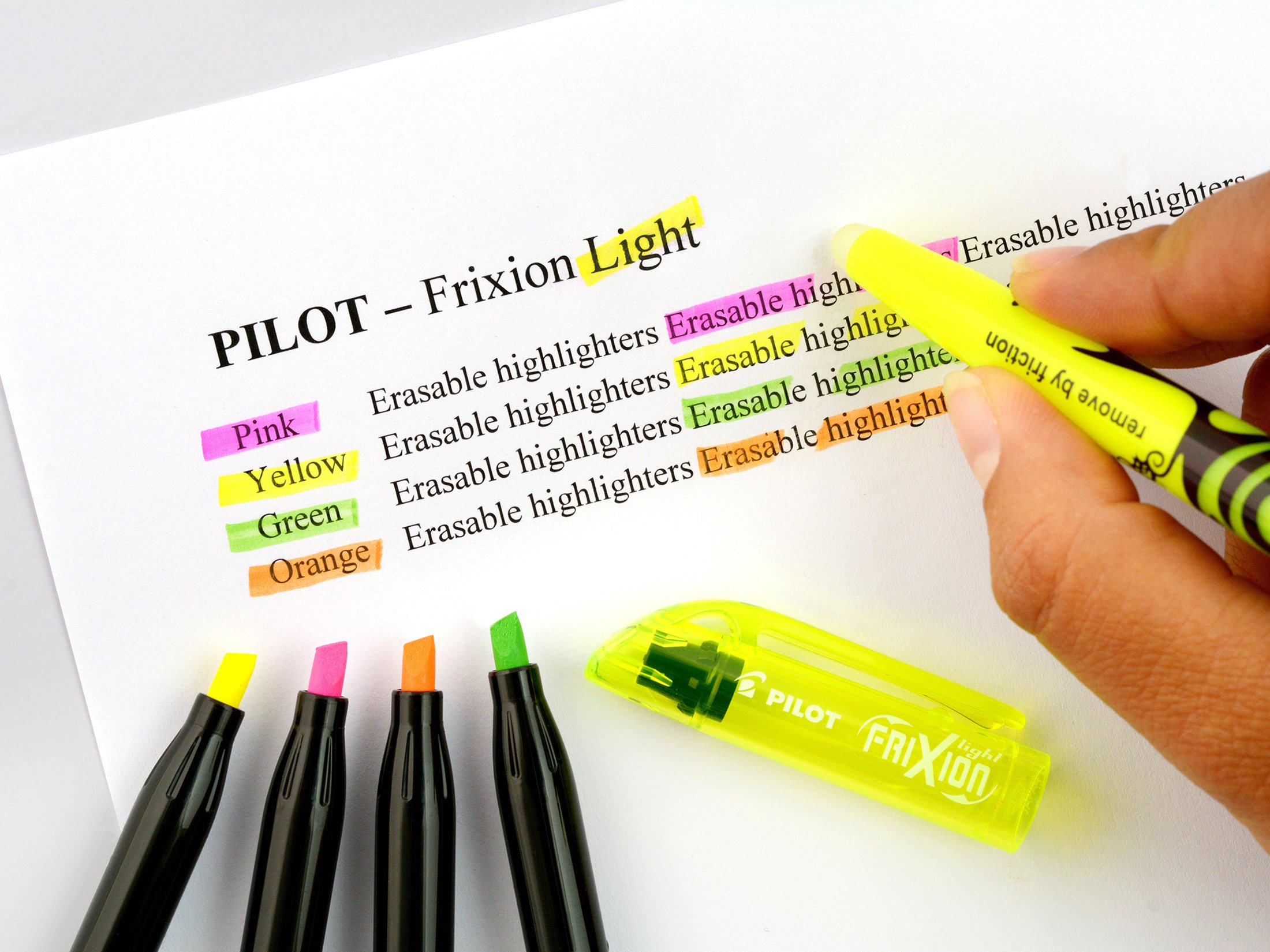 pilot-frixion-light-textmarker-6er-set-radierbar-gelb image 3