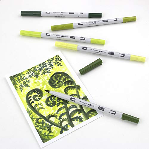 tombow-abt-pro-alkoholmarker-green-colors-5er-pack-doppelspitze image 7