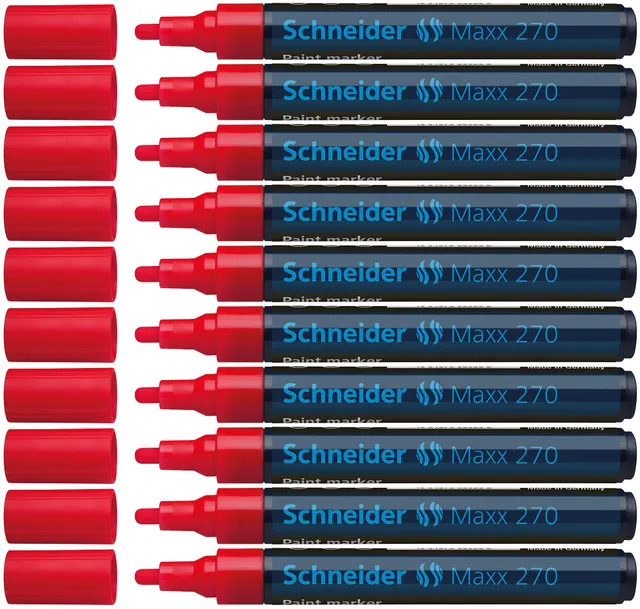 schneider-maxx-270-lackmarker-rot-1-3-mm-rundspitze-10er-pack image 1