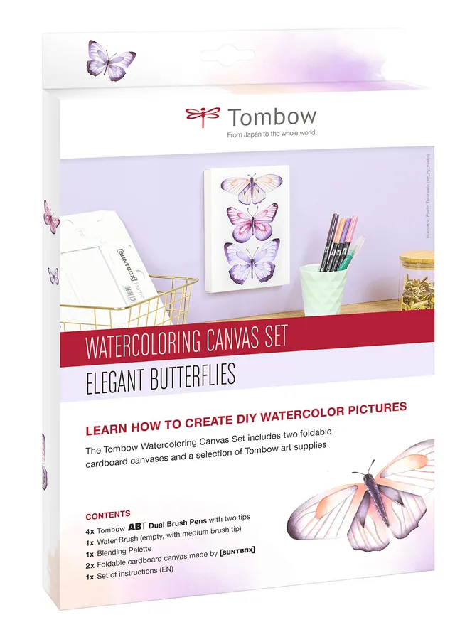 tombow-canvas-set1-watercoloring-canvas-set-elegante-schmetterlinge image 1