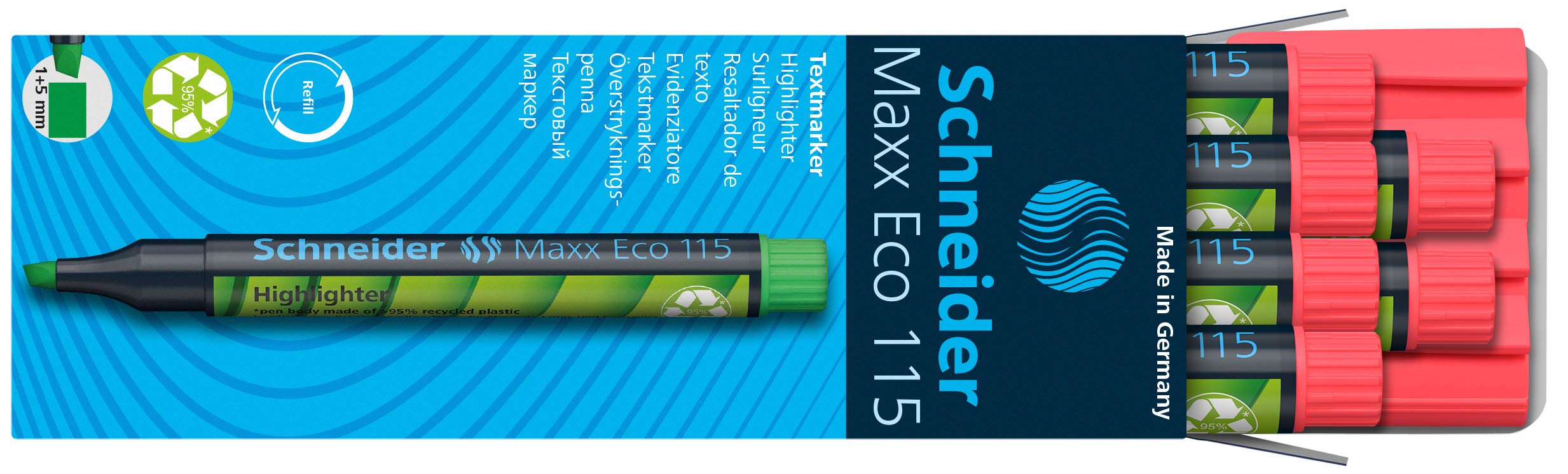 schneider-maxx-eco-115-textmarker-10er-pack-rot-nachf-llbar image 2