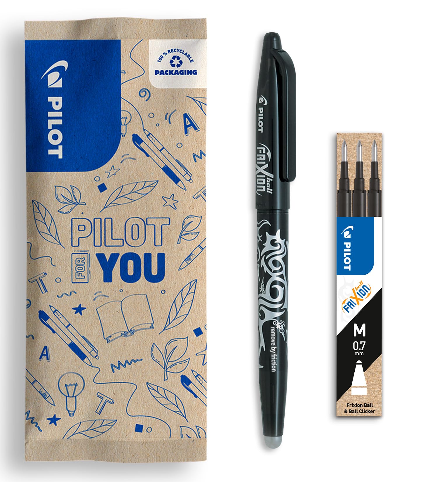 pilot-frixion-ball-0-7-set-blau-1-stift-9-minen-radierer image 8