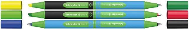 schneider-link-it-office-set-6er-slider-kugelschreiber-textmarker-zum-zusammenst image 1