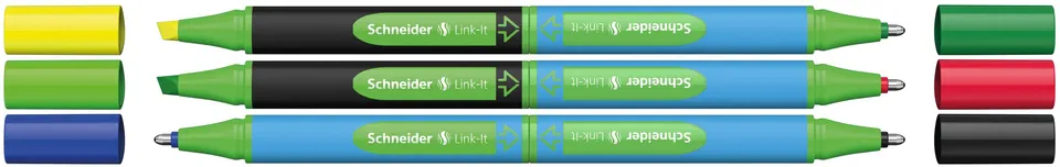 schneider-link-it-office-set-6er-slider-kugelschreiber-textmarker-zum-zusammenst image 1