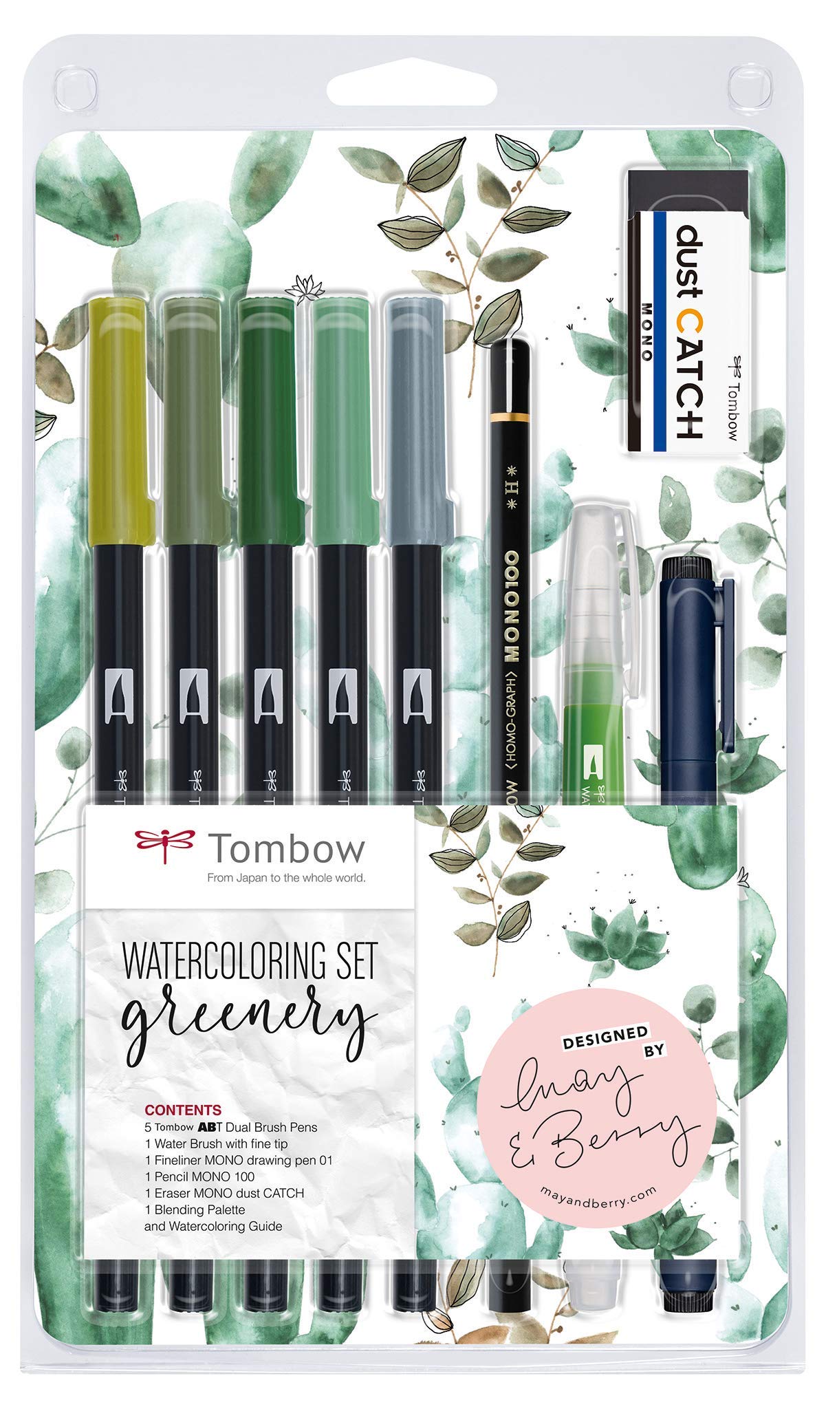 tombow-watercoloring-set-greenery-9-teilig-mit-abt-dual-brush-pens image 1