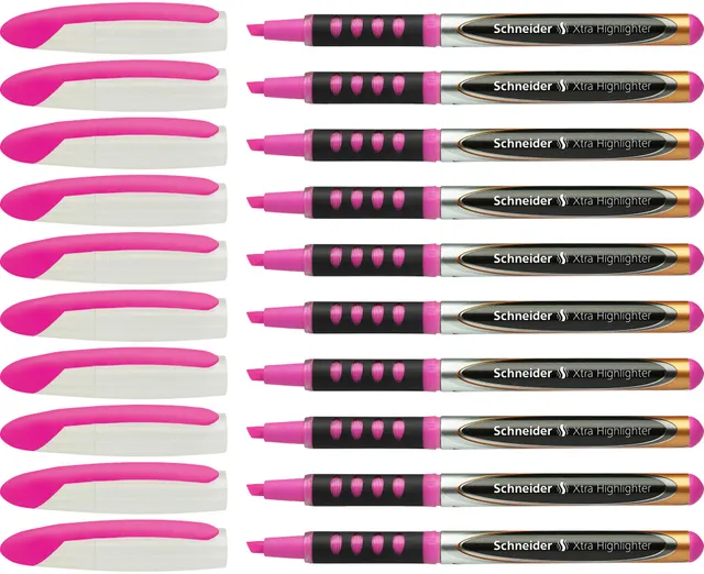 schneider-xtra-140-textmarker-rosa-10er-pack-keilspitze-1-4-mm-liquid-ink image 1