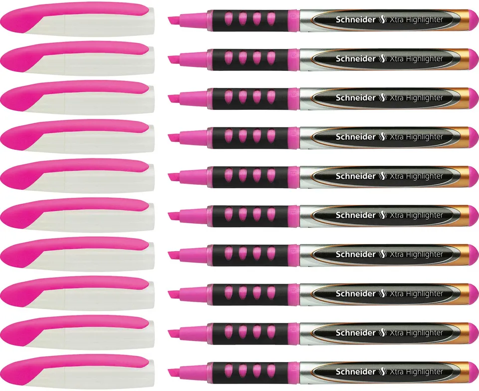 schneider-xtra-140-textmarker-rosa-10er-pack-keilspitze-1-4-mm-liquid-ink image 1