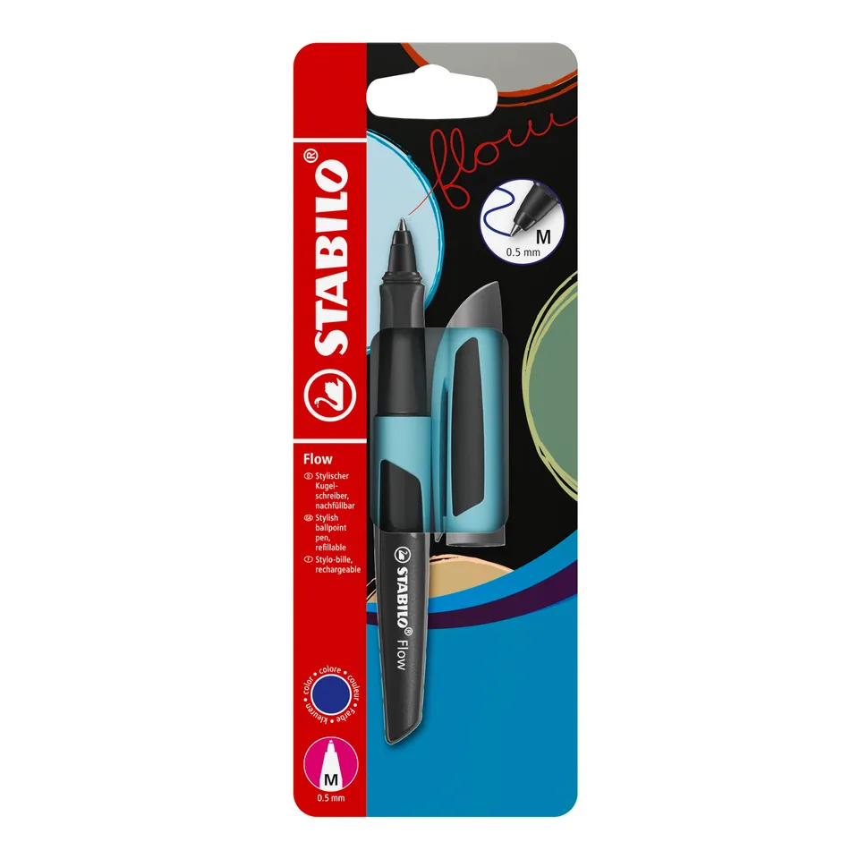 stabilo-flow-kugelschreiber-0-5-mm-medium-ergonomischer-r-ckenkugelschreiber image 1