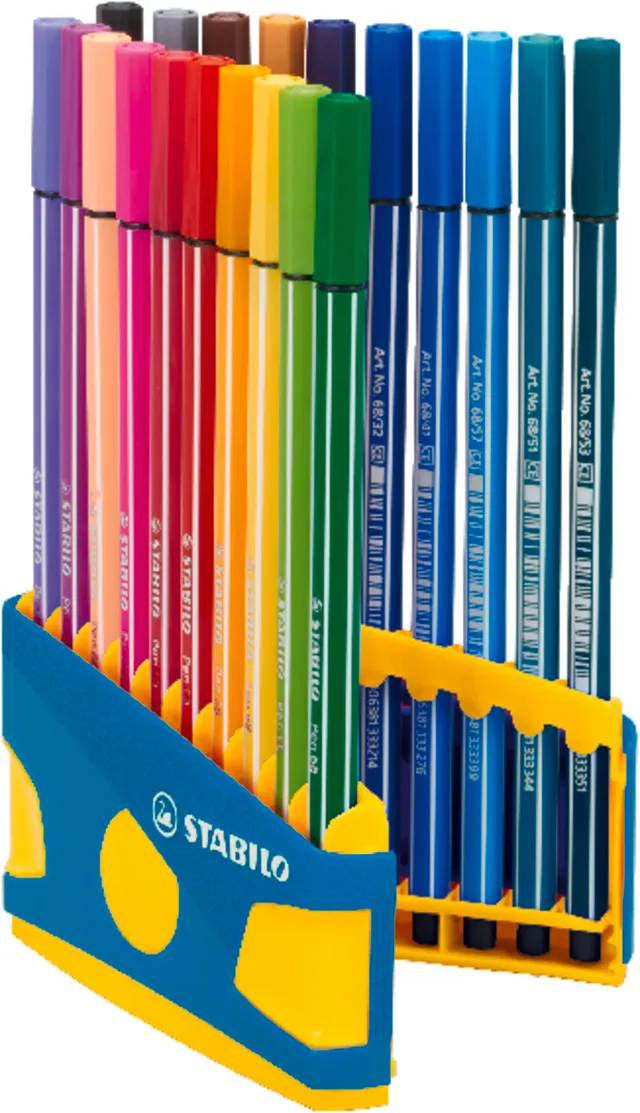stabilo-pen-68-colorparade-filzstift-20er-tischset-t-rkis-20-farben image 1