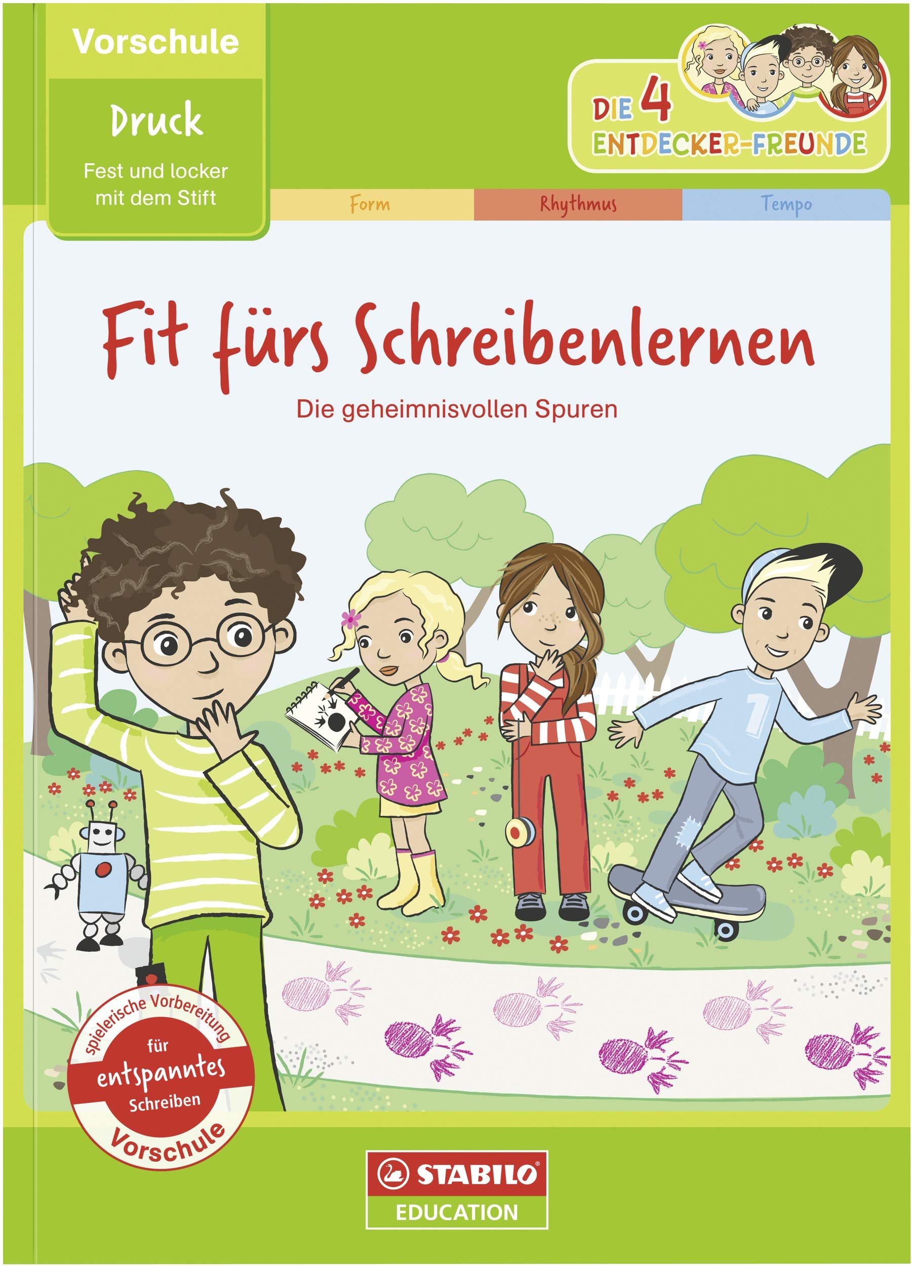 stabilo-fit-f-rs-schreibenlernen-bungsheft-druck-vorschule-die-4-entdecker-freun image 1