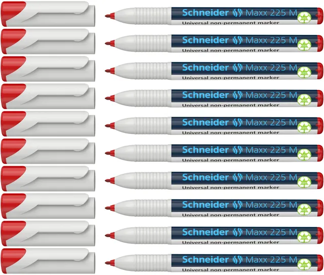 schneider-maxx-225-m-universal-marker-non-permanent-1-0-mm-10er-pack-rot image 1