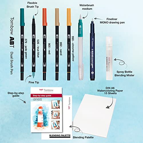 tombow-abt-dual-brush-pen-watercoloring-set-seaside-wcs-sea-24-teilig image 6