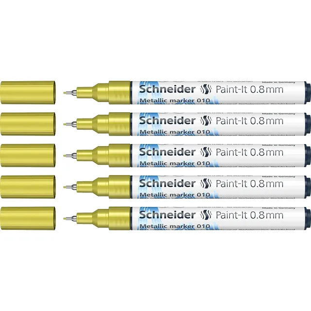schneider-paint-it-metallicmarker-010-gelb-metallic-0-8-mm-5er-pack image 1