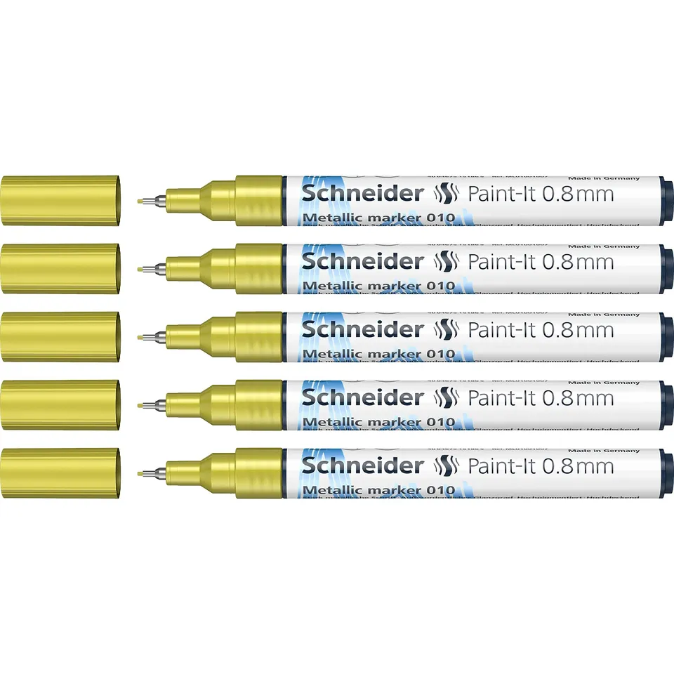 schneider-paint-it-metallicmarker-010-gelb-metallic-0-8-mm-5er-pack image 1