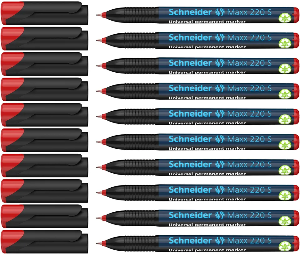 schneider-maxx-220-s-universal-marker-rot-10er-pack-permanent-0-4-mm-superfein image 1