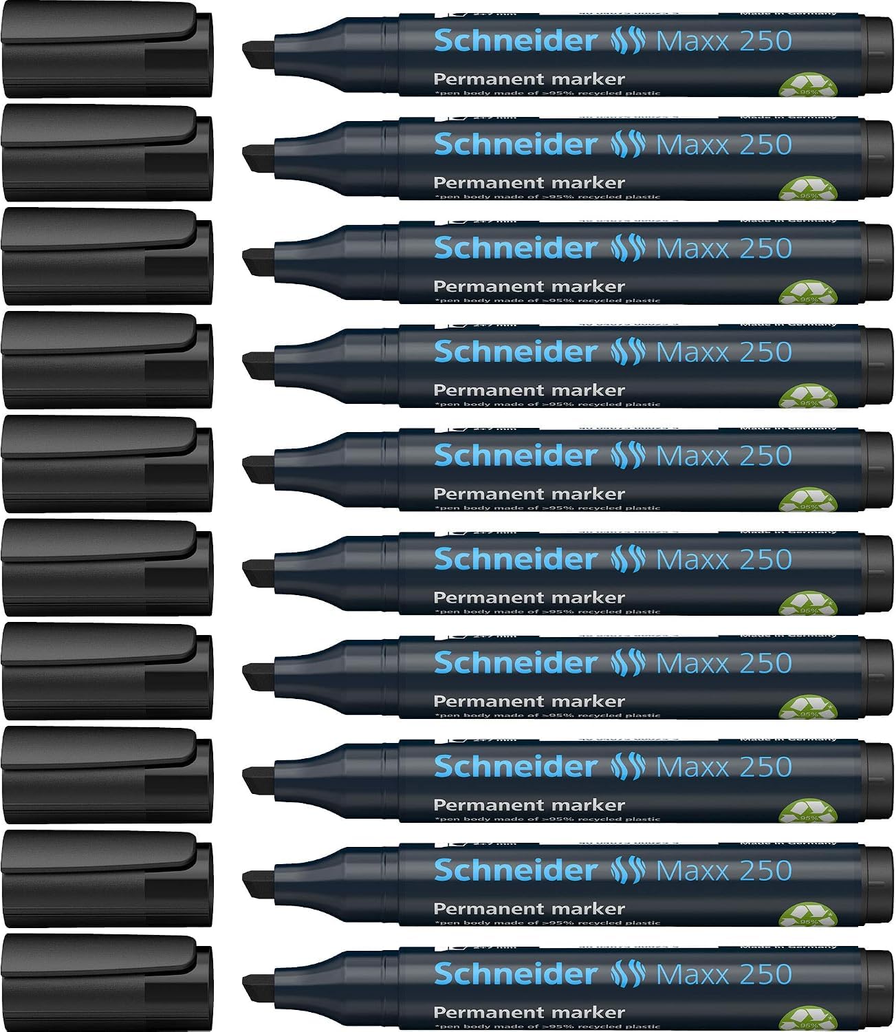 schneider-maxx-250-permanentmarker-keilspitze-2-7-mm-schwarz-10er-packung-nachf- image 1