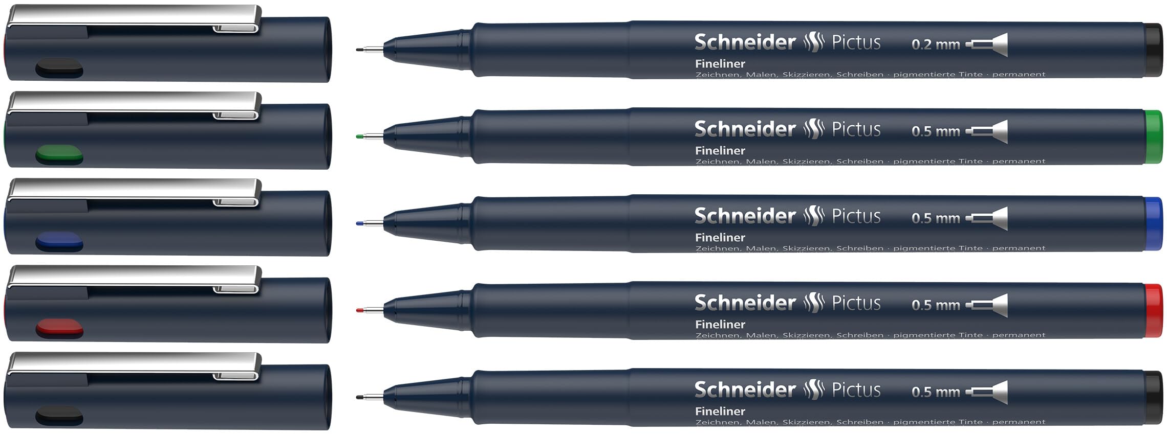 schneider-pictus-fineliner-0-2-0-5-mm-5er-etui-farbig-sortiert image 1