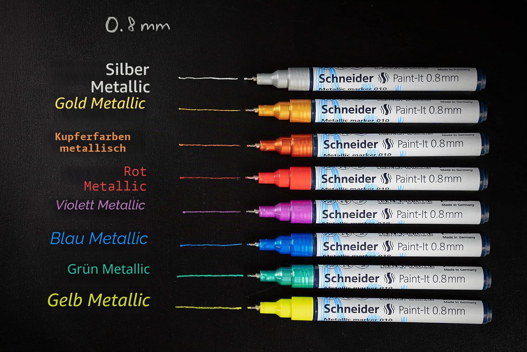 schneider-paint-it-010-metallicmarker-0-8-mm-4er-set-blue-green-red-yellow image 2