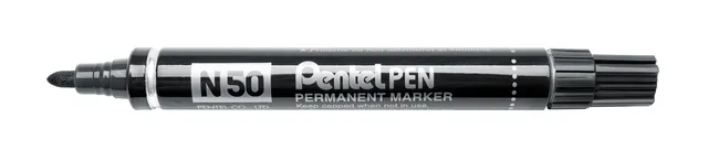 pentel-n50-ae-permanentmarker-aluminiumgeh-use-konische-spitze-schwarz image 1