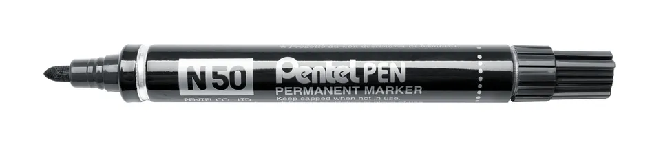 pentel-n50-ae-permanentmarker-aluminiumgeh-use-konische-spitze-schwarz image 1