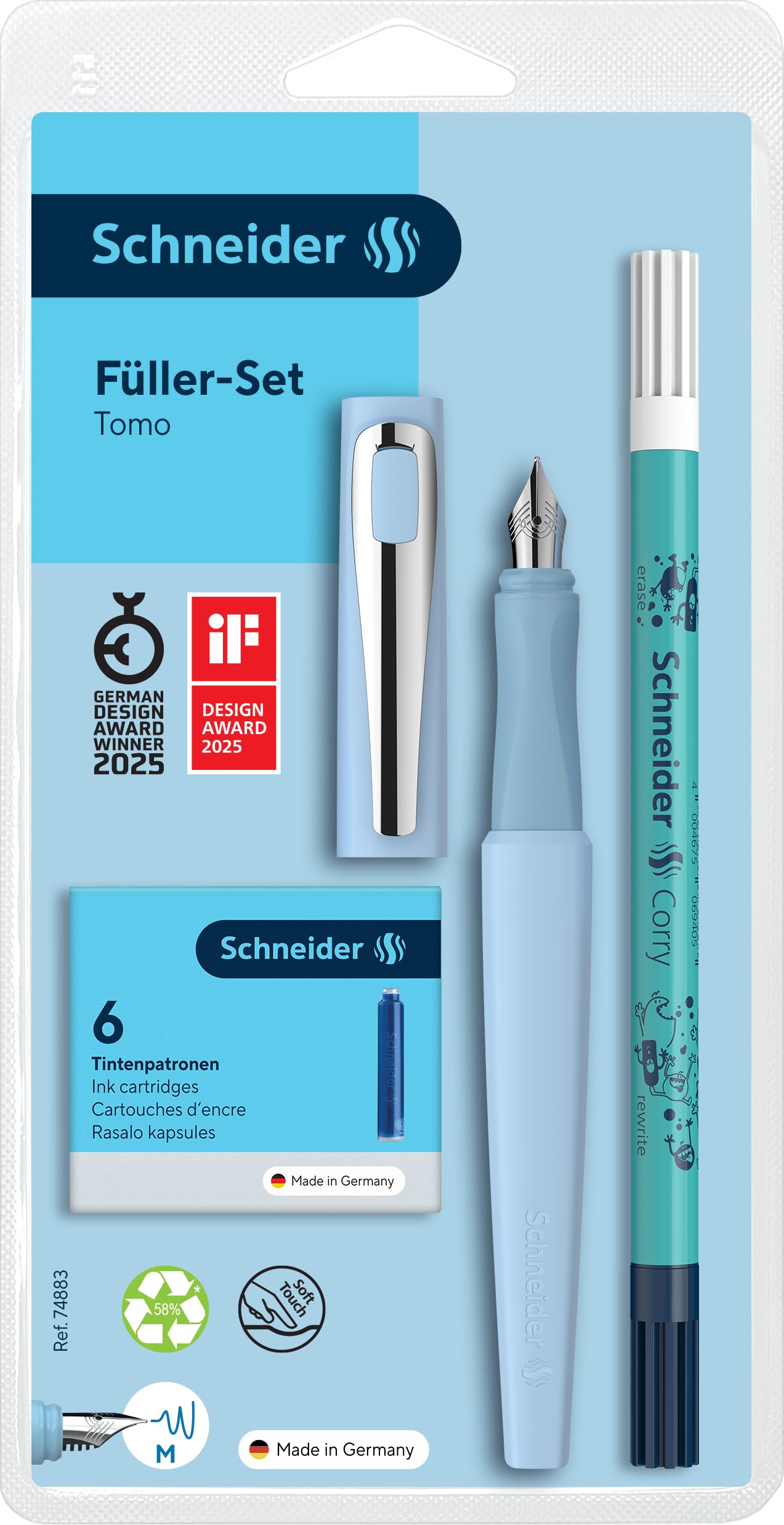 schneider-tomo-schreibset-lavender-f-ller-tintenkiller-6-patronen image 6