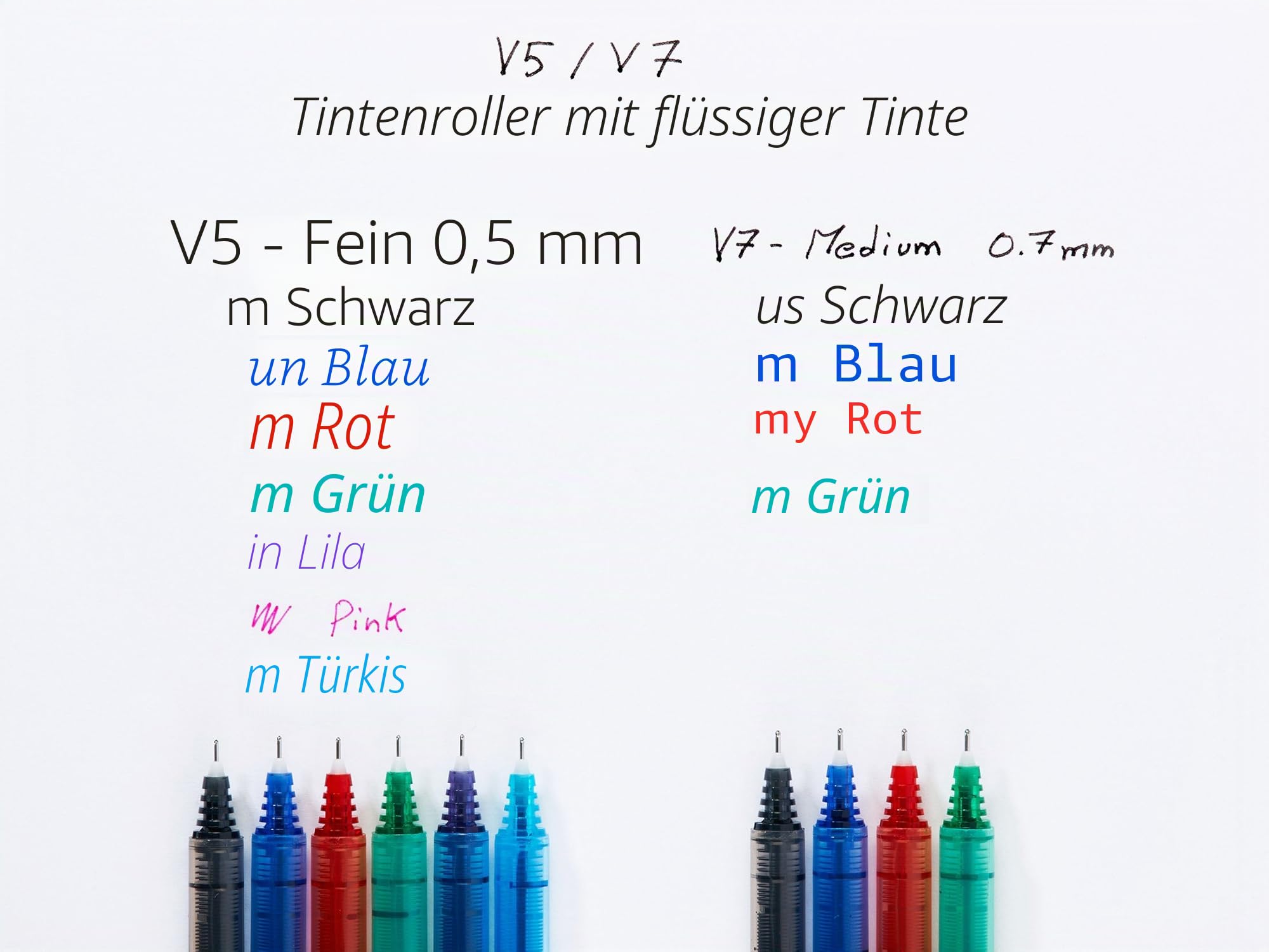 pilot-hi-tecpoint-v7-tintenroller-0-7-mm-4er-set-blau image 5