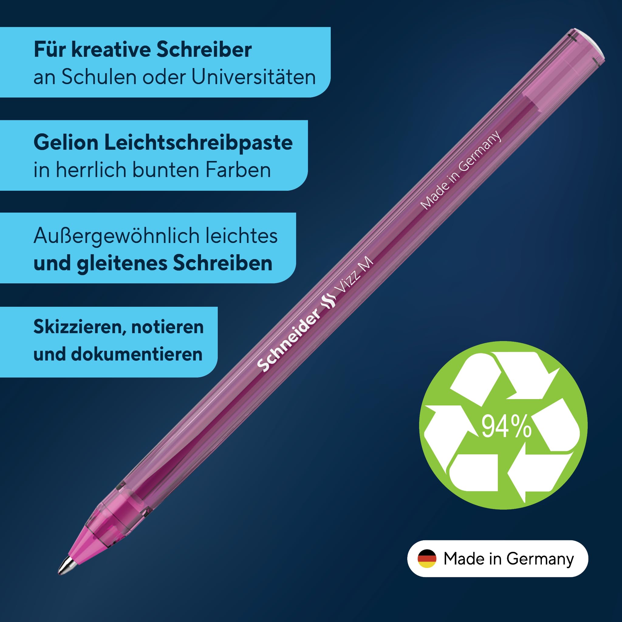 schneider-vizz-kugelschreiber-m-pink-10-st-ck image 2