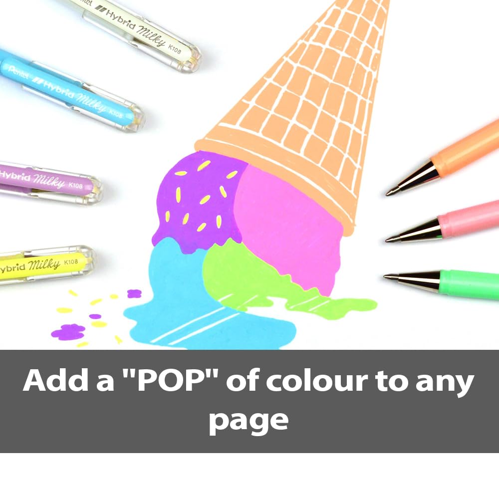 pentel-hybrid-milky-k108-pf-gel-tintenroller-pastell-orange-0-4-mm-12-st-ck image 2