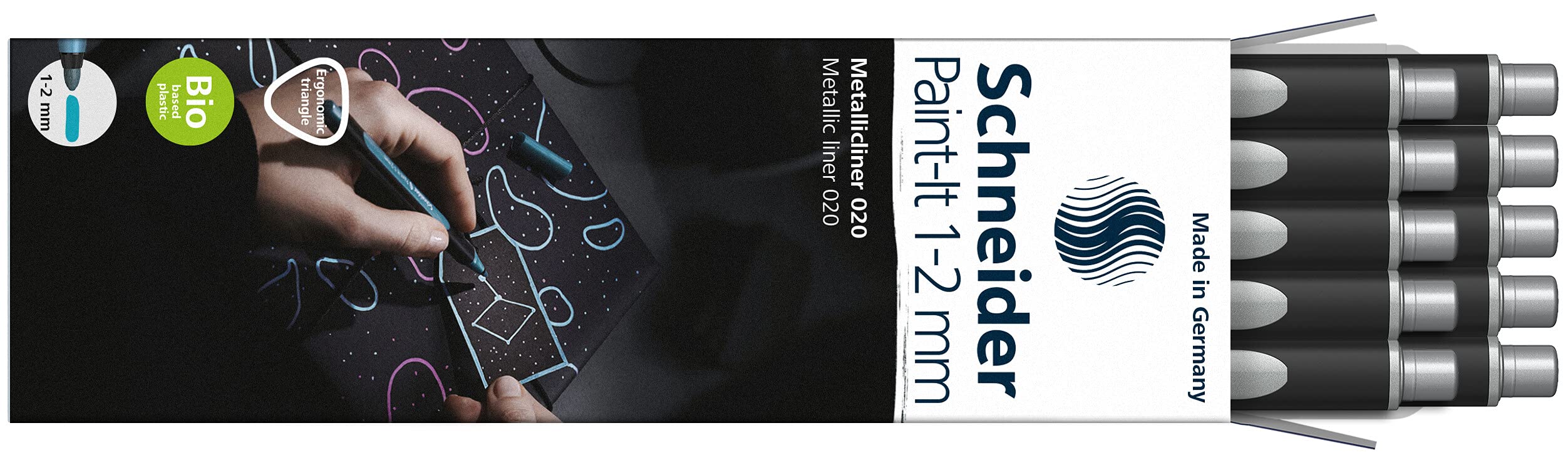schneider-paint-it-metallicliner-020-fasermaler-1-2-mm-silber-metallic-10er-pack image 3