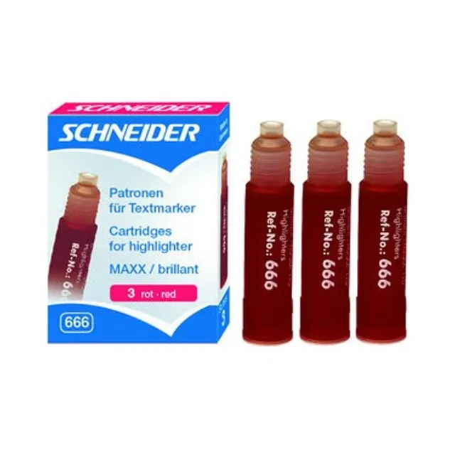 schneider-6662-nachf-llpatrone-f-r-textmarker-maxx-brillant-190-rot-3-st-ck image 1