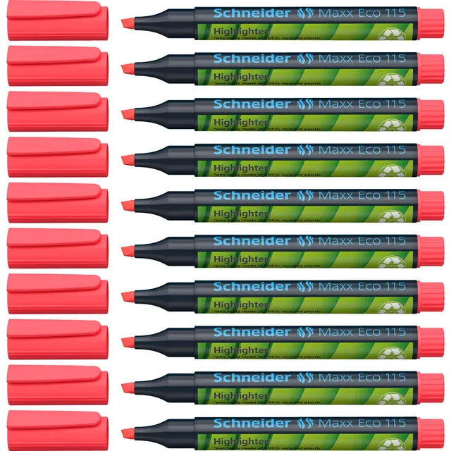 schneider-maxx-eco-115-textmarker-10er-pack-rot-nachf-llbar image 1