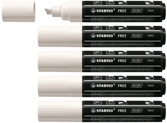 stabilo-free-acrylic-t800c-acrylmarker-stark-deckend-f-r-viele-oberfl-chen image 1