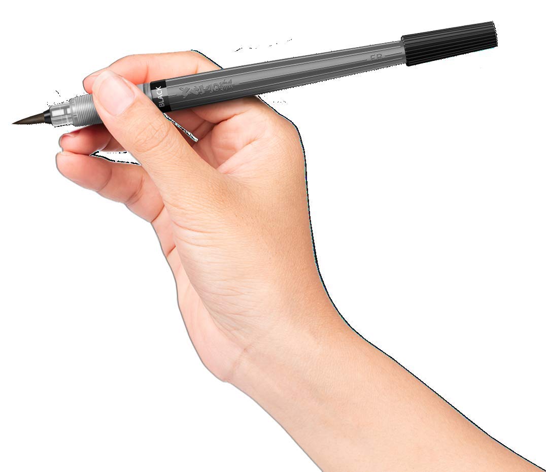 pentel-colour-brush-schwarz-pinselstift-mit-pigmentierter-tinte image 3