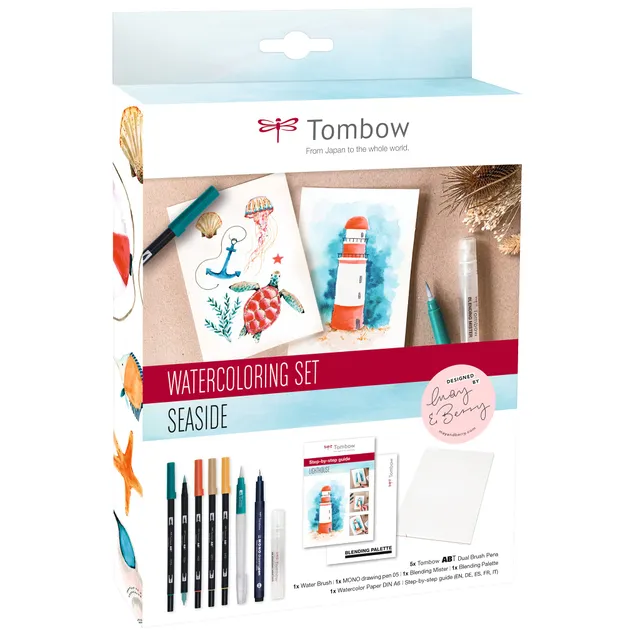 tombow-abt-dual-brush-pen-watercoloring-set-seaside-wcs-sea-24-teilig image 1