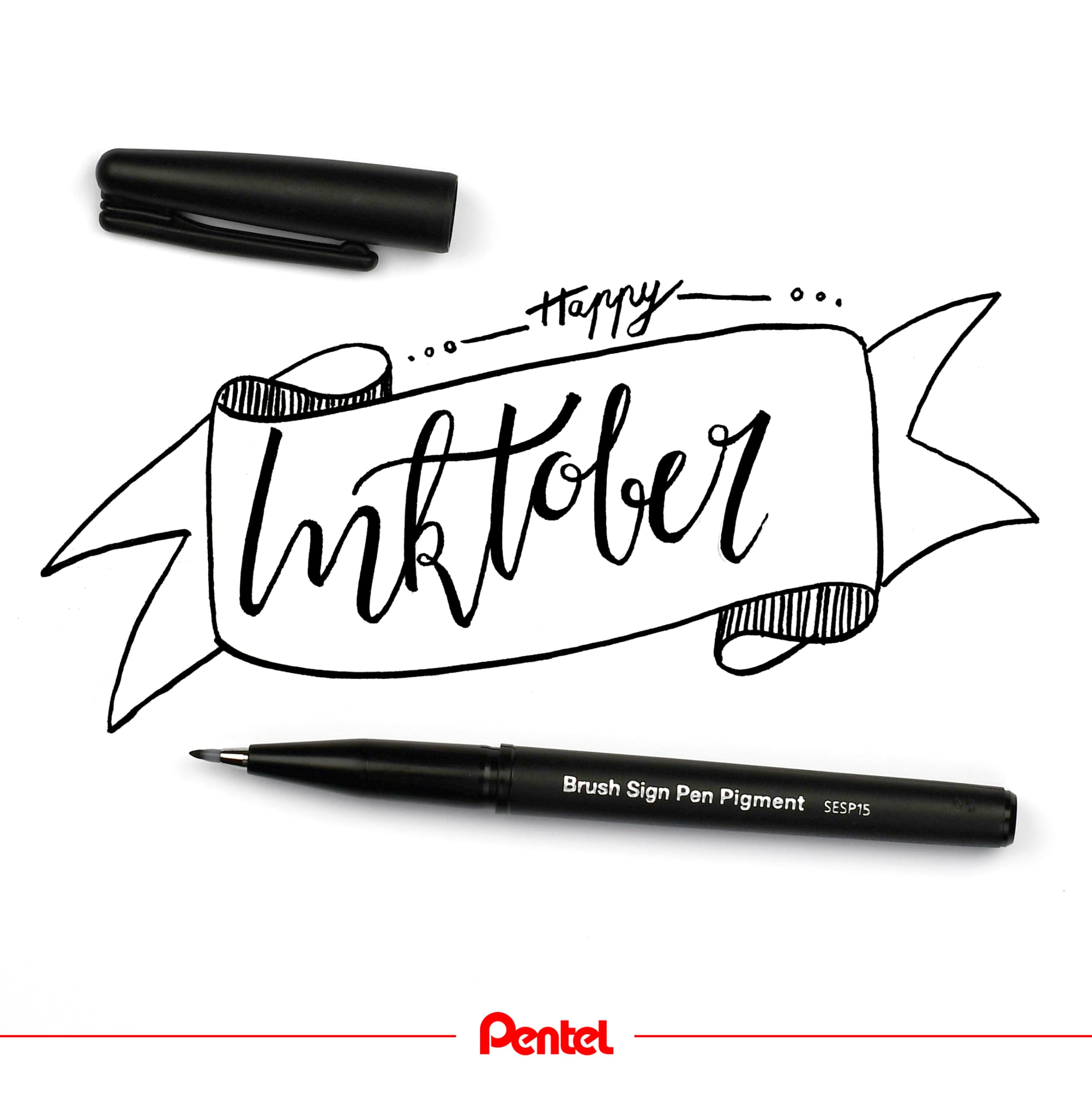 pentel-brush-sign-pen-pigment-sesp15-ax-schwarz-pinsel-fineliner image 6