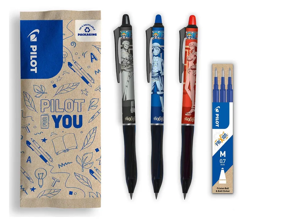 pilot-frixion-ball-plus-one-piece-0-7-mm-3er-set-mit-minen-und-sticker image 1