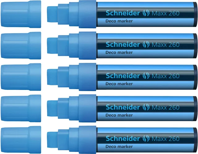 schneider-maxx-260-kreidemarker-blau-5er-pack-5-15-mm-feucht-abwischbar image 1