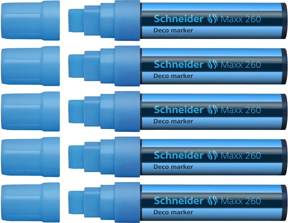 schneider-maxx-260-kreidemarker-blau-5er-pack-5-15-mm-feucht-abwischbar image 1