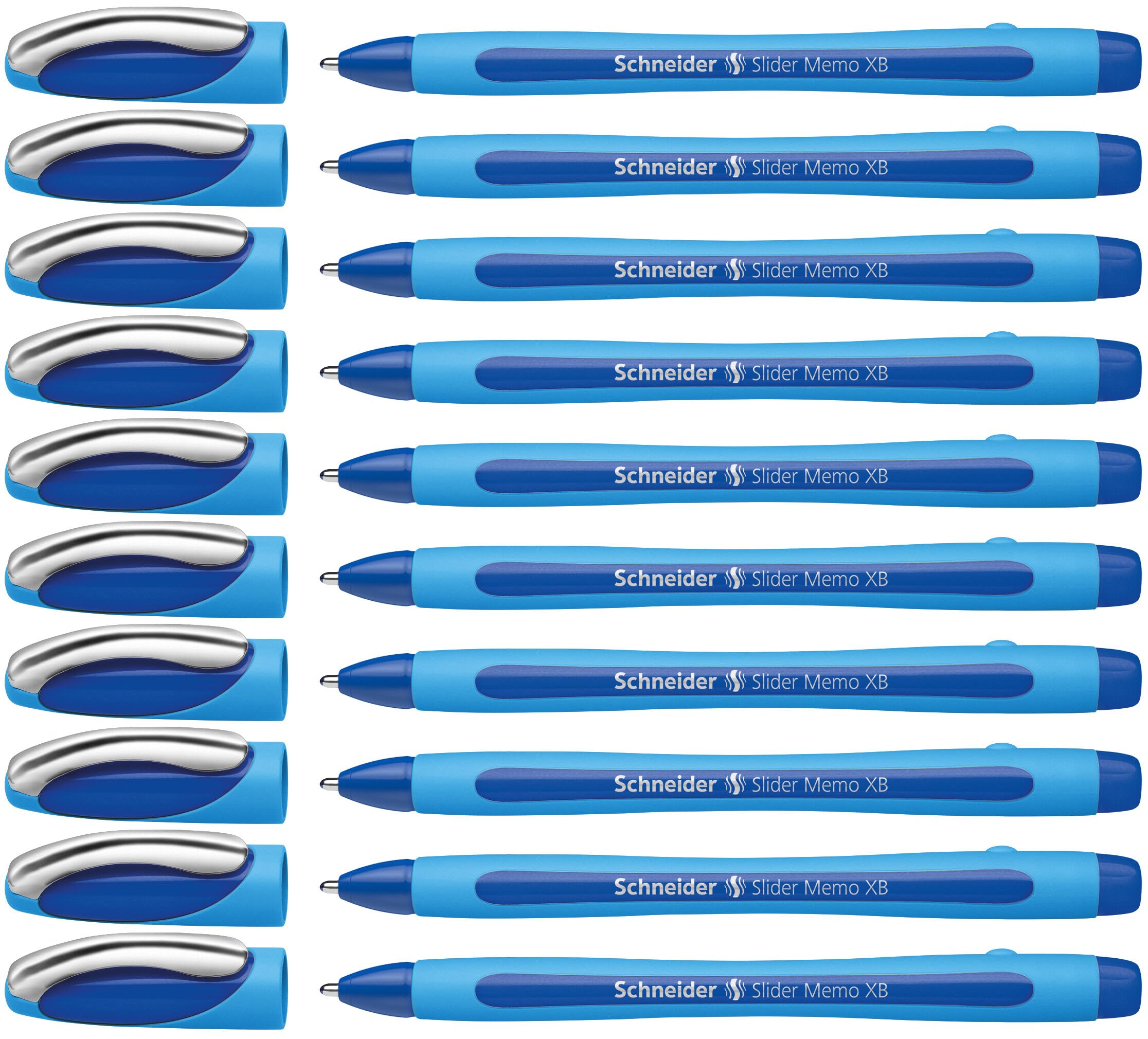 schneider-slider-memo-xb-kugelschreiber-mit-kappe-xb-blau-10er-pack image 1