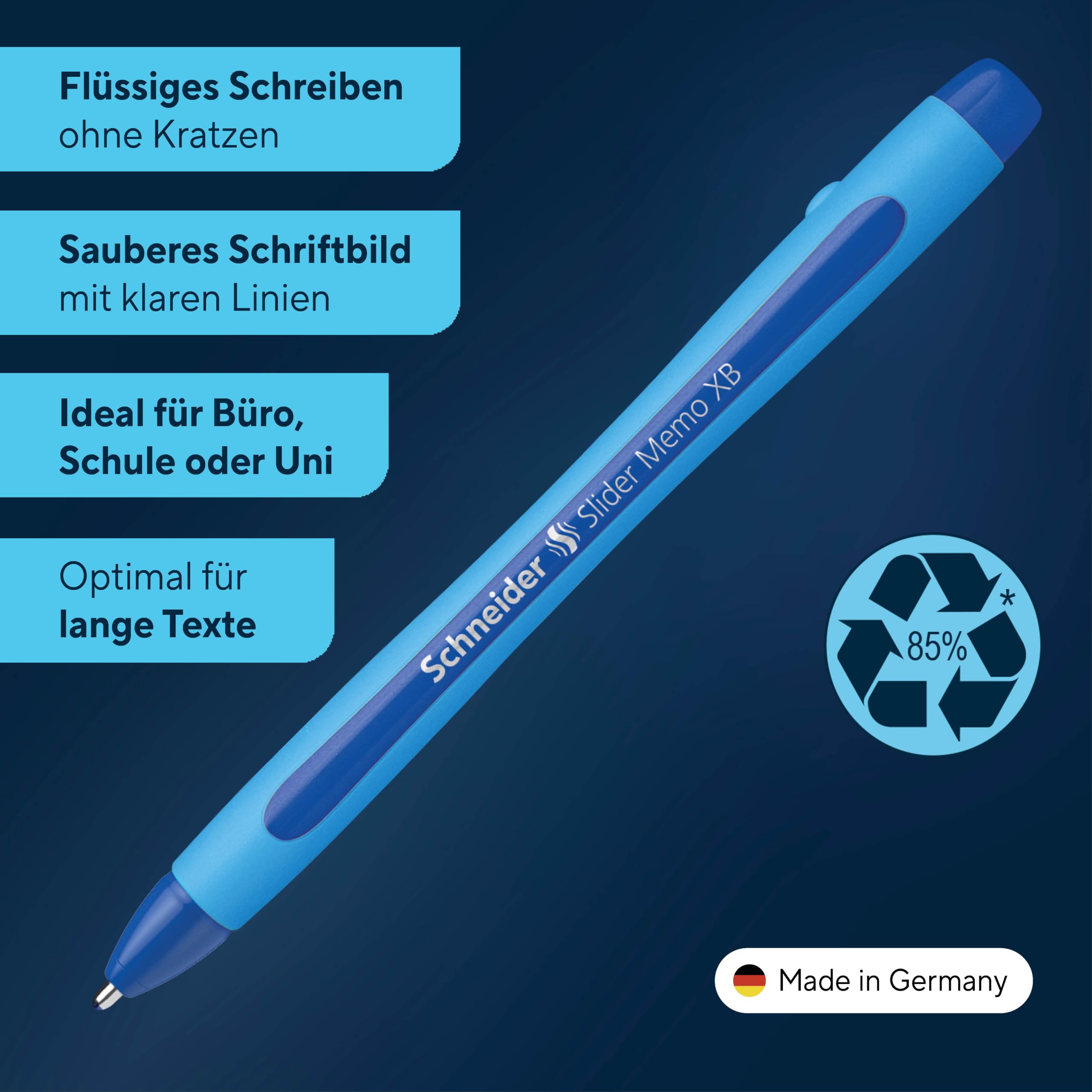 schneider-slider-memo-xb-kugelschreiber-4er-pack-rot-schwarz-blau-gr-n image 2