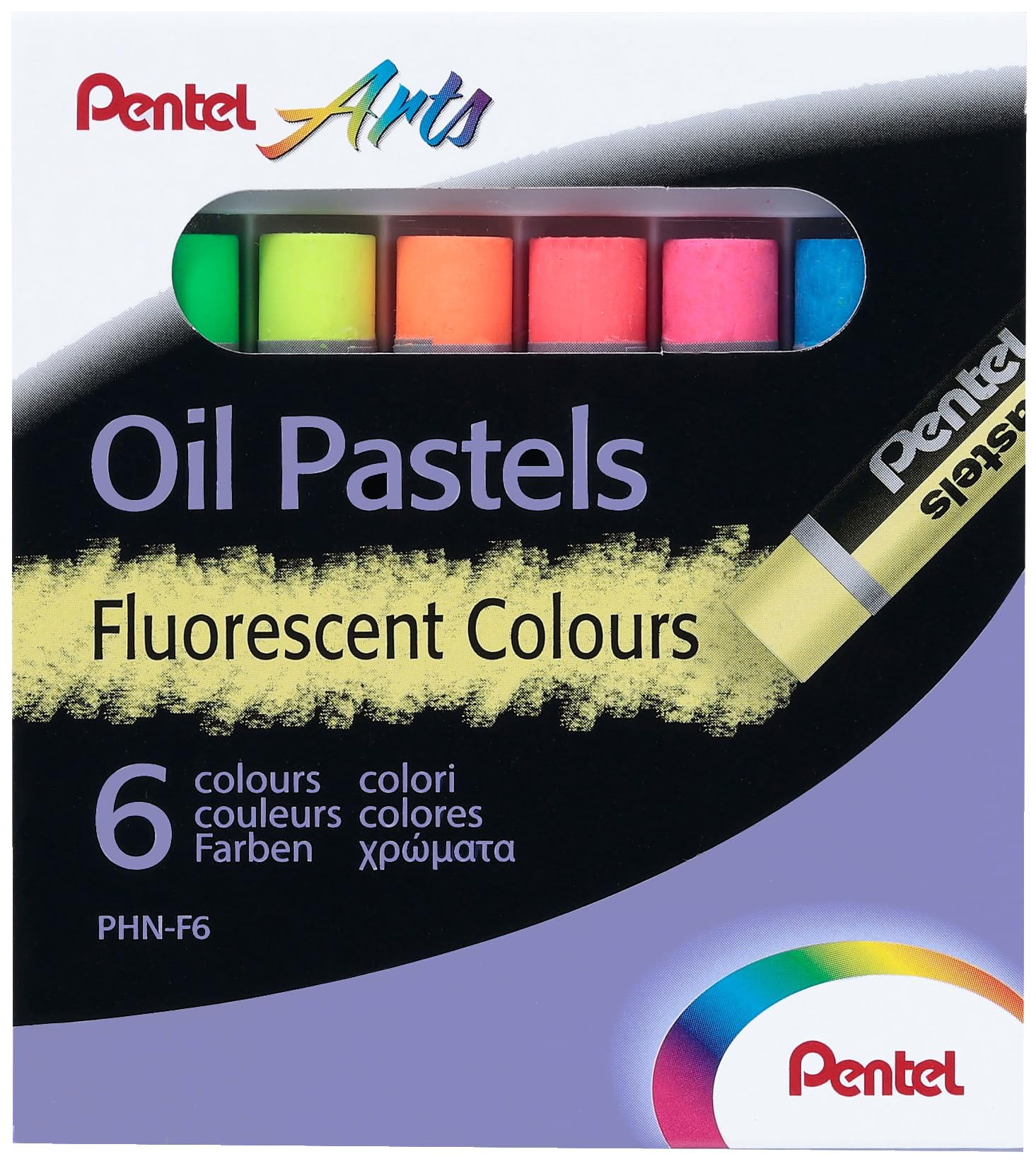 pentel-phn-f6-fluoreszierende-lkreiden-6er-set-farblich-sortiert image 1