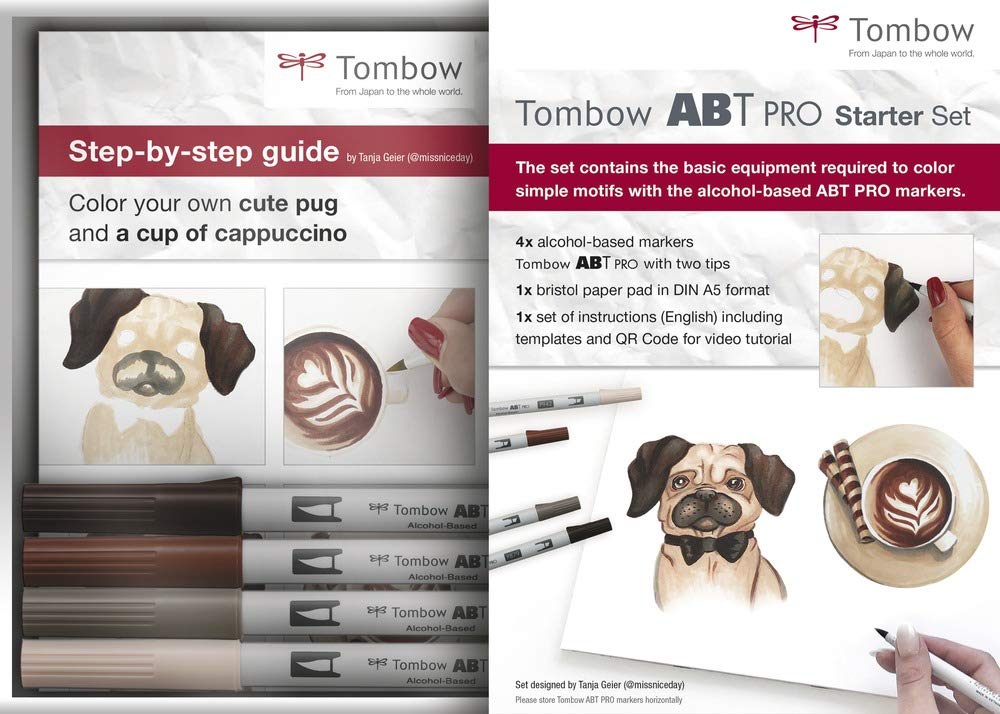 tombow-abt-pro-starter-set-4-marker-bristol-block-a5 image 1