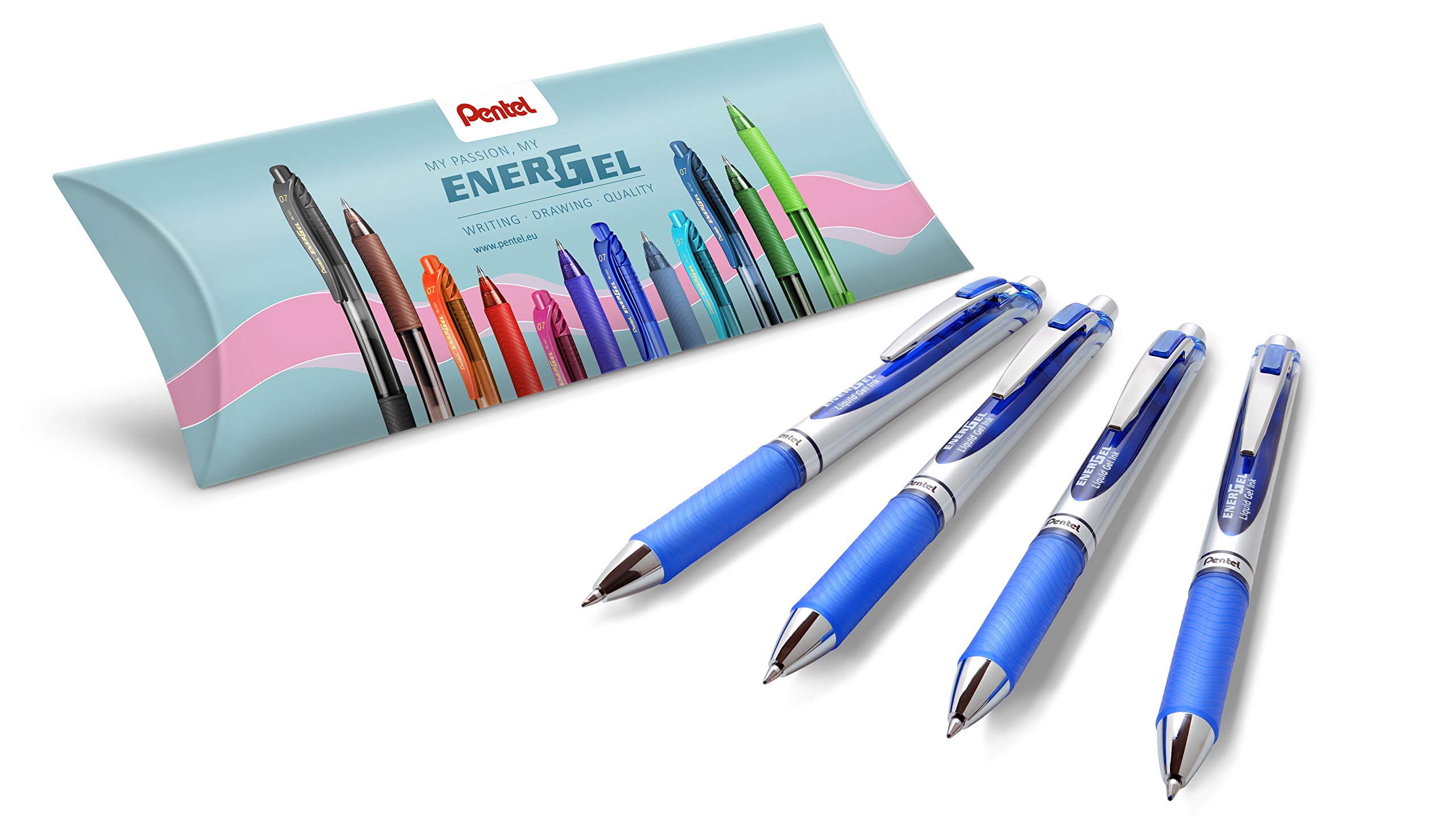 pentel-energel-xm-bl77-gelschreiber-blau-4-st-ck-mit-druckmechanik image 1