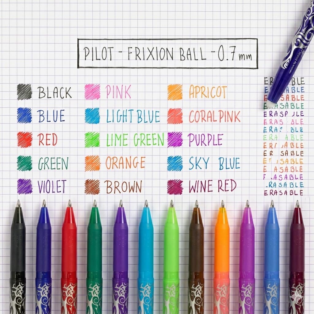 pilot-frixion-ball-0-7-radierbarer-tintenroller-10er-set image 4