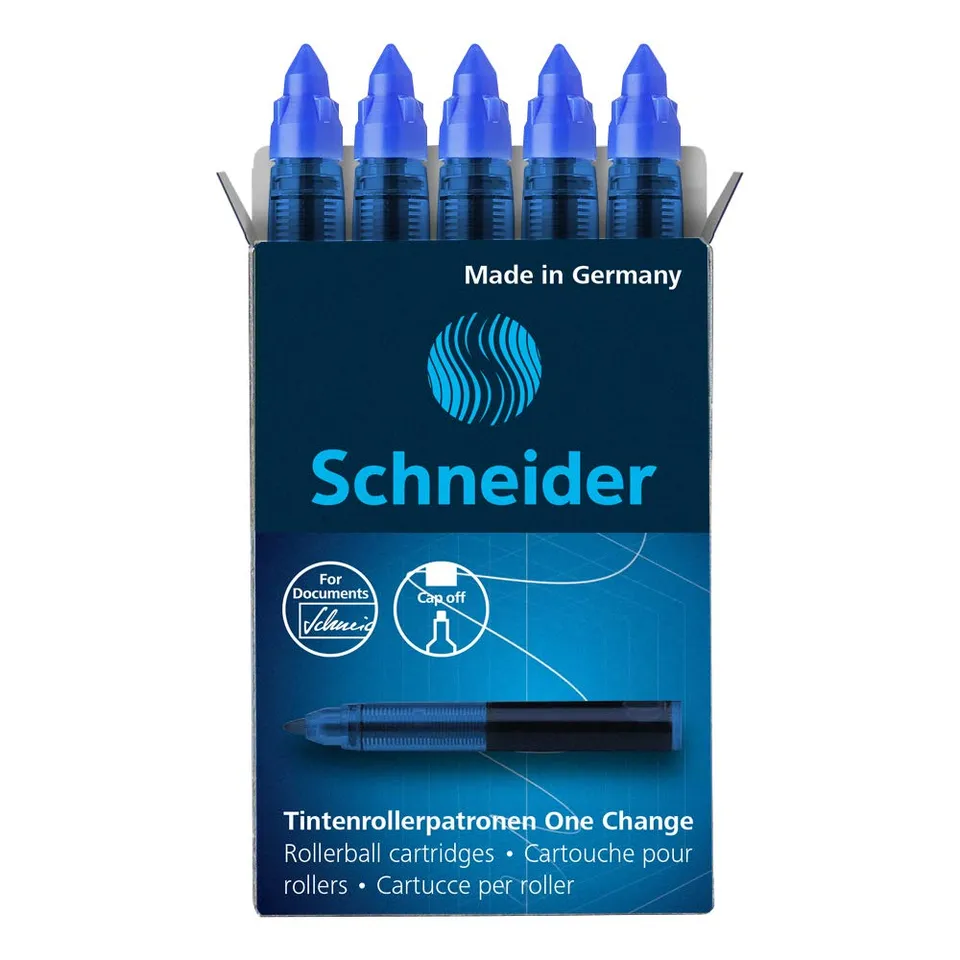 schneider-one-change-rollerpatronen-tintenroller-ersatzpatronen-blau-5-st-ck image 1