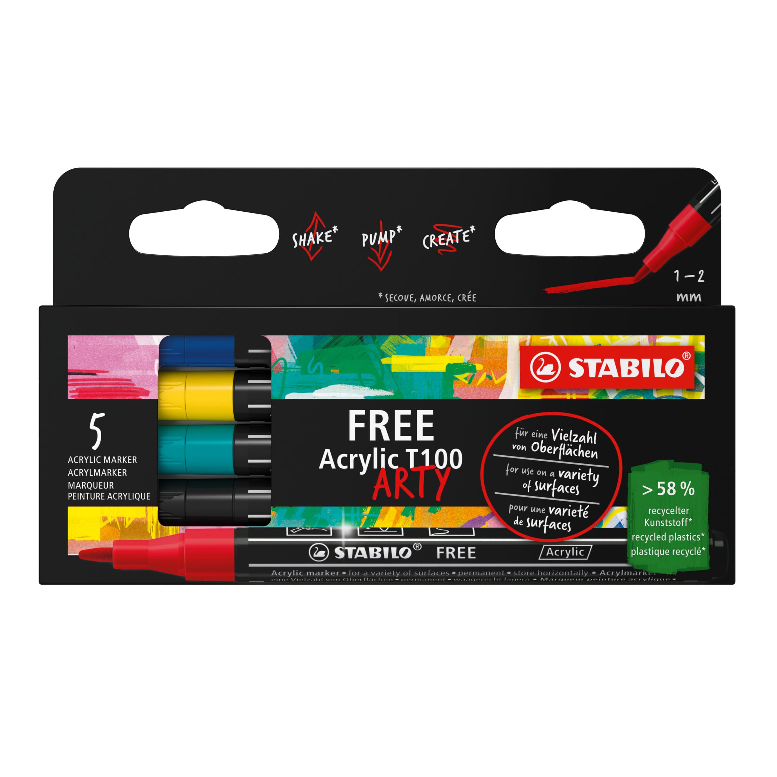 stabilo-free-acrylic-t100-acrylmarker-1-2-mm-rundspitze image 1